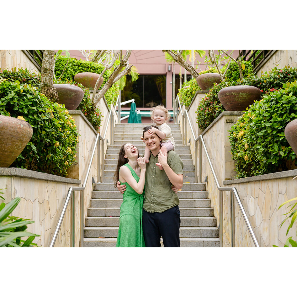 Family portrait session at Shangri-La Rasa Sayang Resort by ckvin studio.